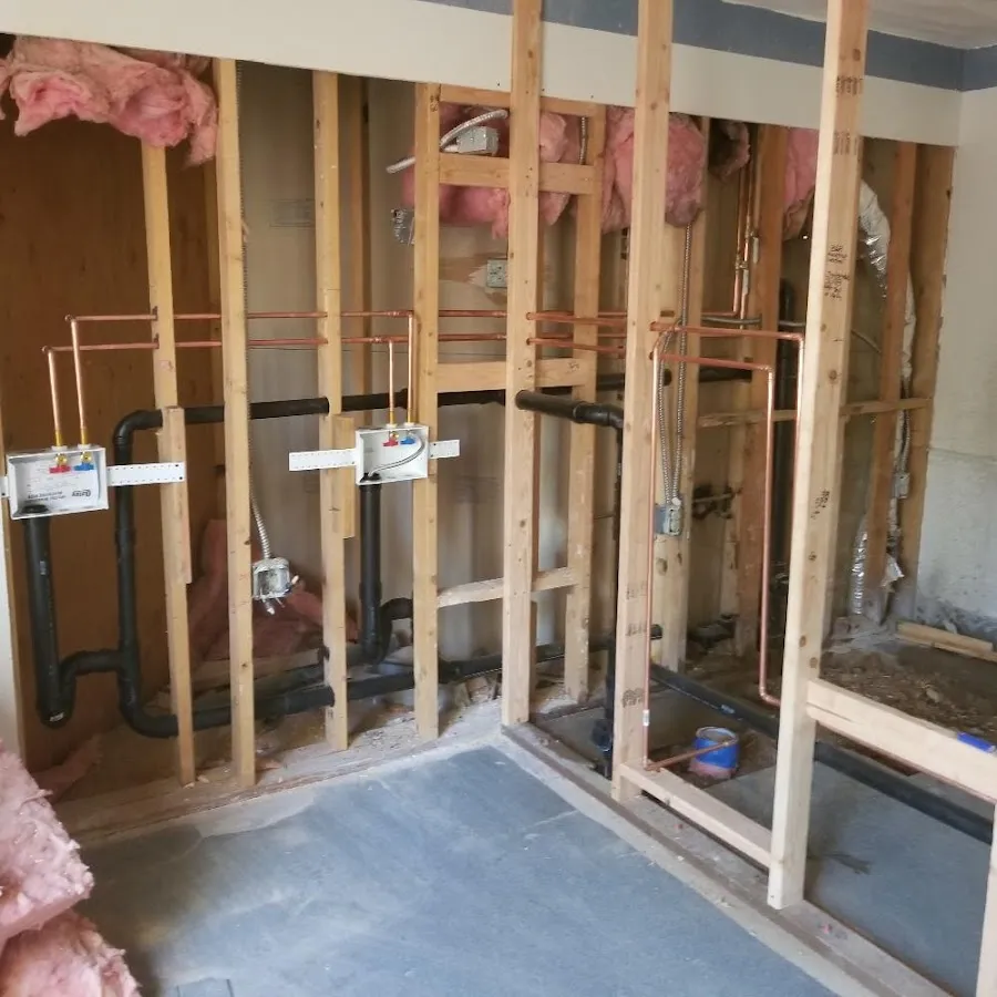 Copper pipe rough-in and plumbing installation in South Riding